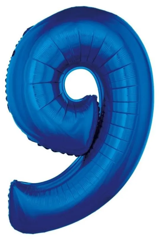 Balóniky Atomia fóliový balón narodeninové číslo 9, modrý 102 cm