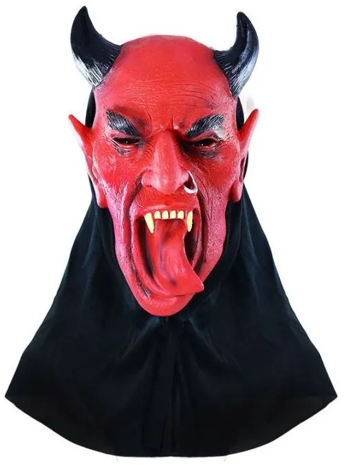 Karnevalová maska Maska čert s jazykom - halloween - vianoce - 29 x 24 cm