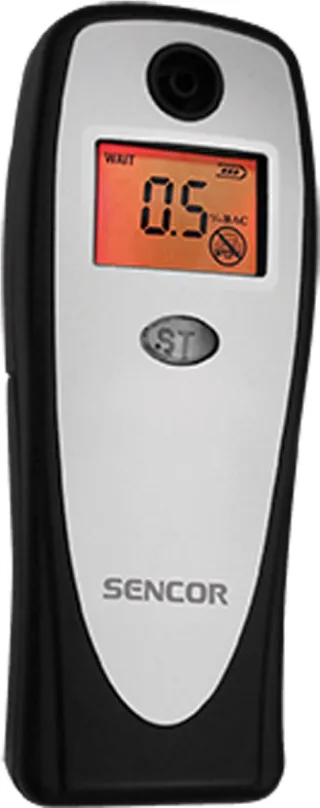 Alkohol tester Sencor SCA BA01, s elektrochemickým senzorom, rozsah merania 1,5-0,1‰, pres