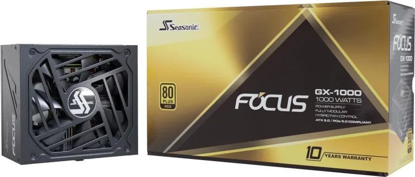 Počítačový zdroj Seasonic Focus GX-1000 ATX 3.0, 1000 W, ATX, 80 PLUS Gold, 3 ks PCIe (8-p