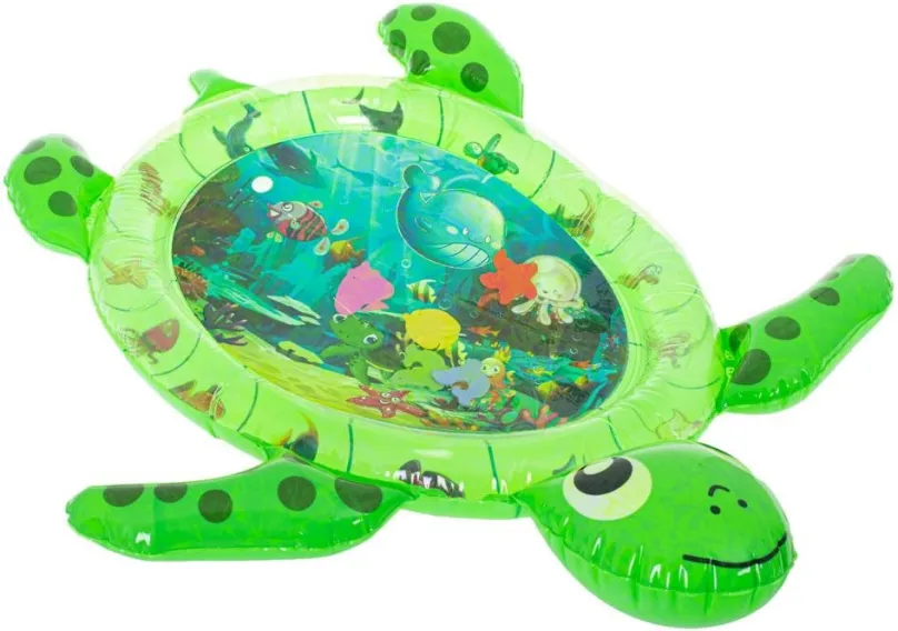 Nafukovacie lehátko IKONKA Vodná nafukovacia senzorická podložka korytnačka zelená