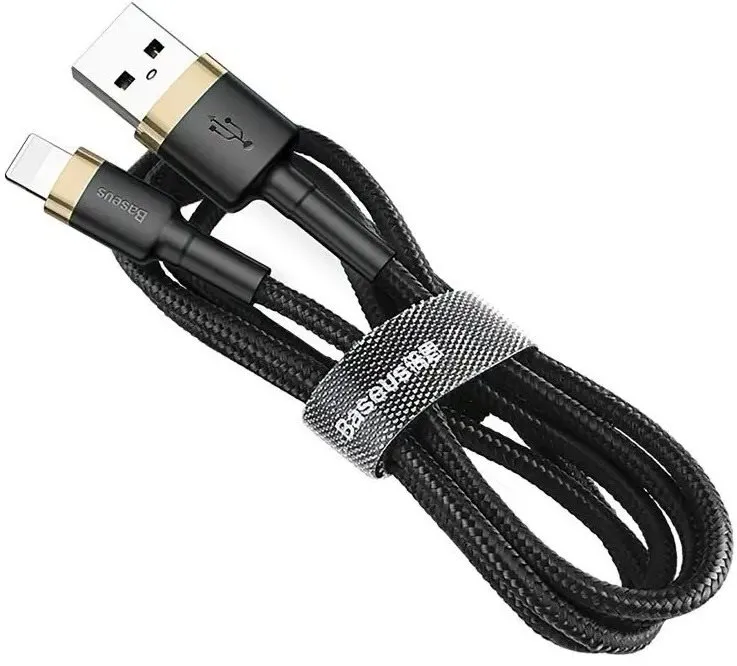 Dátový kábel Baseus Cafule nabíjací / dátový kábel USB na Lightning 2,4A 3m, zlatá-čierna