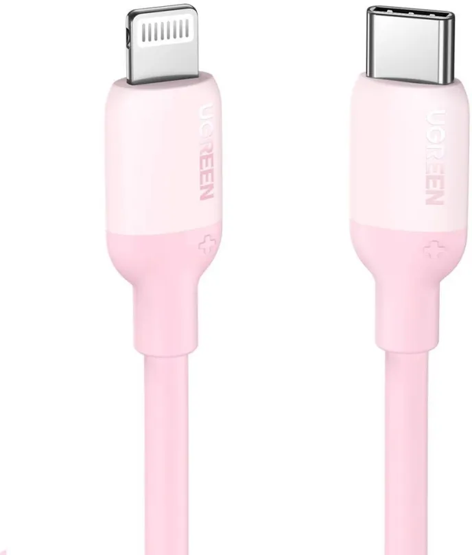 Dátový kábel UGREEN USB-C to Lightning Silicone Cable 1m (Pink)