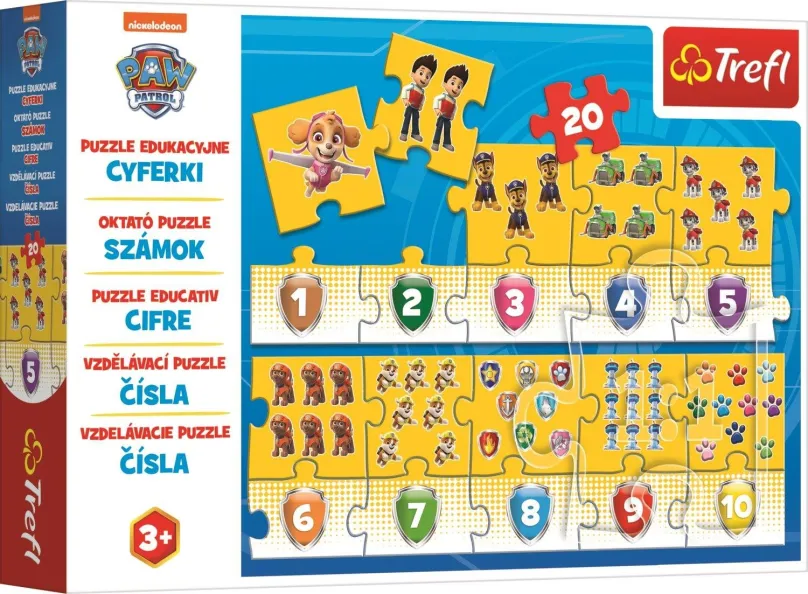 Trefl Puzzle vzdelávacie - čísla Tlapková patrola