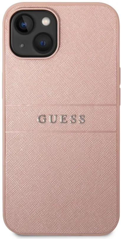 Kryt na mobil Guess PU Leather Saffiano Zadný Kryt pre iPhone 14 Pink
