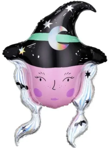 Balóniky Fóliový balónik klobúk - halloween - čarodejnica - 60 cm