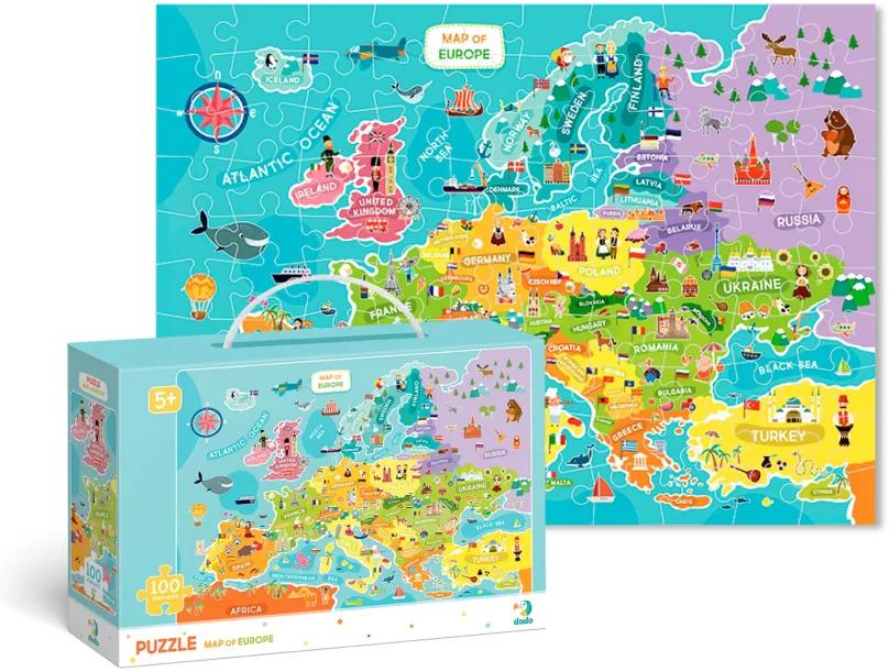 Puzzle Dodo Puzzle Mapa Európy -100 dielikov
