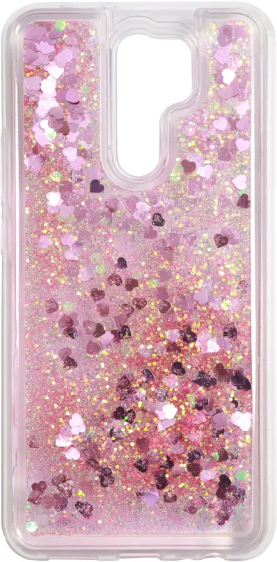 Kryt na mobil Iwill Glitter Liquid Heart Case pre Xiaomi Redmi 9 Pink
