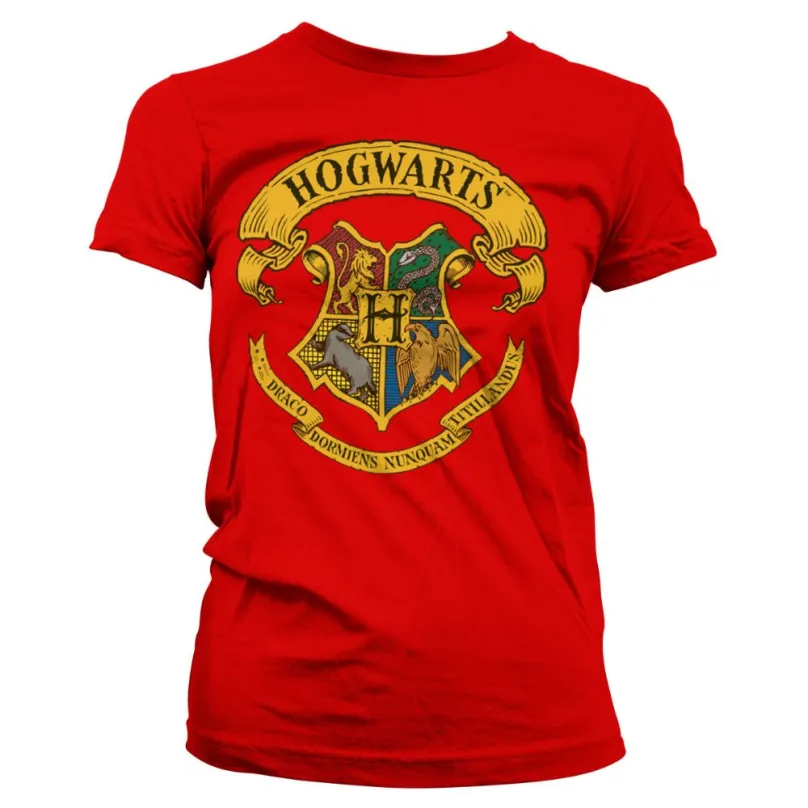 Dámske tričko Harry Potter - Rokfortský erb, červené