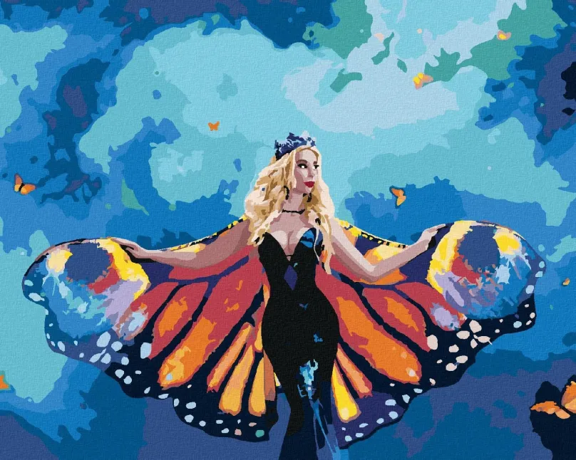 Maľovanie podľa čísel Žena a obrovské motýlie krídla, 40x50 cm, vypnuté plátno na rám