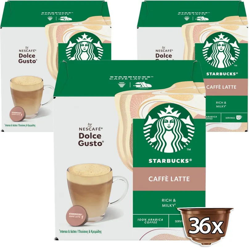 Kávové kapsule STARBUCKS® Caffe Latte by NESCAFE® DOLCE GUSTO® kávové kapsule - kartón 3x12 ks