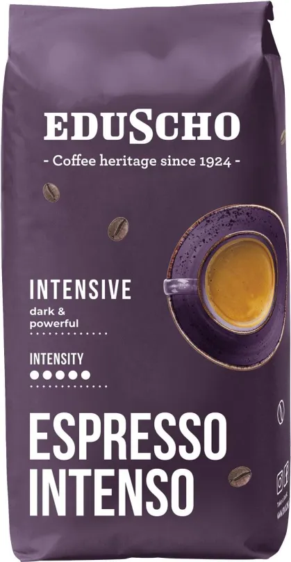 Káva Eduscho Espresso Intenso 1000g, zrnková, 100% robusta, pôvod Vietnam, miesto praže