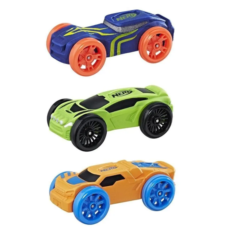 NERF Nitro náhradné vozidlá 3 ks, modré, zelené, oranžové, Hasbro C0775