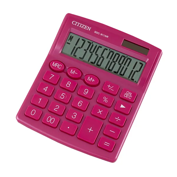 Citizen kalkulačka SDC812NRPKE, ružová, stolná, dvanásťmiestna, duálne napájanie