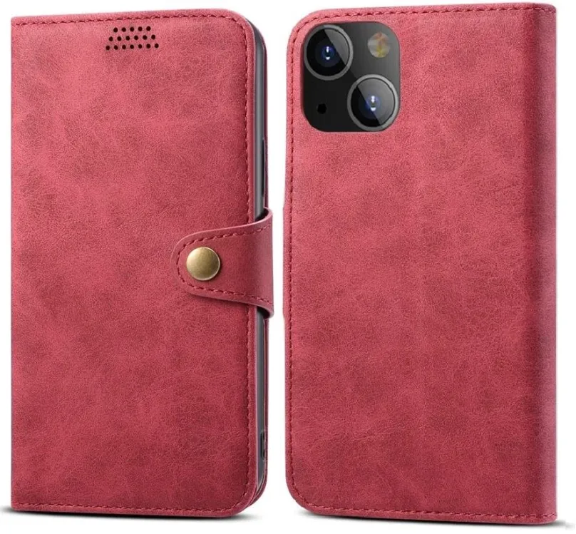 Púzdro na mobil Lenuo Leather flipové púzdro pre iPhone 13, červená