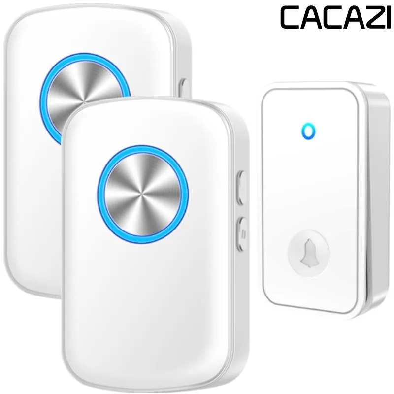 Zvonček CACAZI FA28 Bezdrôtový bezbatériový zvonček - 2x prijímač + 1x tlačidlo - biely