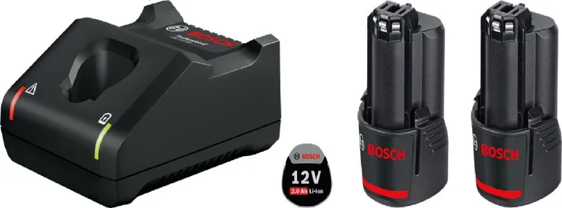 Nabíjačka a náhradná batéria Bosch 2x GBA 12V 2.0Ah + GAL 12V-401.600.A01.9R8