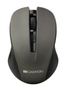 CANYON myš optická bezdrôtová CMSW1, nastaviteľné rozlíšenie 800/1000/1200 dpi, 4 hr, USB nano reciever, sivá