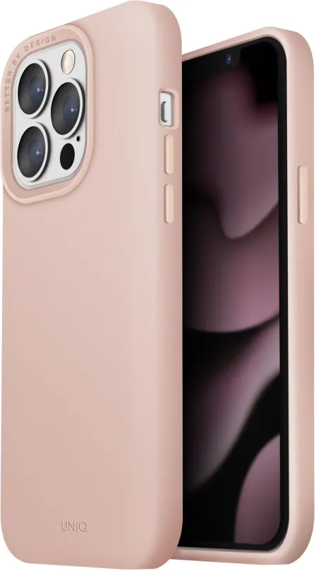 Kryt na mobil UNIQ Hybrid Lino Hue kryt s MagSafe pre iPhone 13 Pre ružový