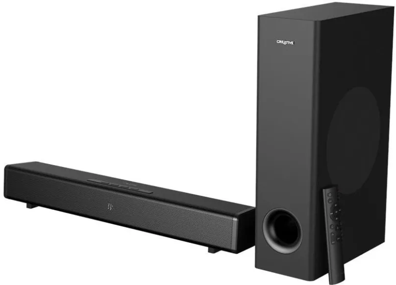 SoundBar Creative Stage 360, 2.1, s výkonom 240 W, drôtový subwoofer, HDMI (2x vstup, 1x v