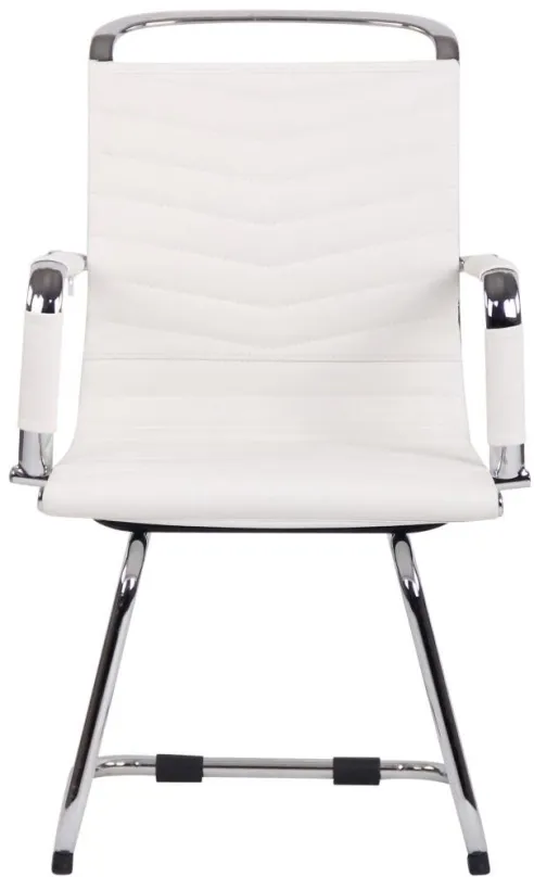 Konferenčná stolička BHM GERMANY Burnley, pravá koža, biela