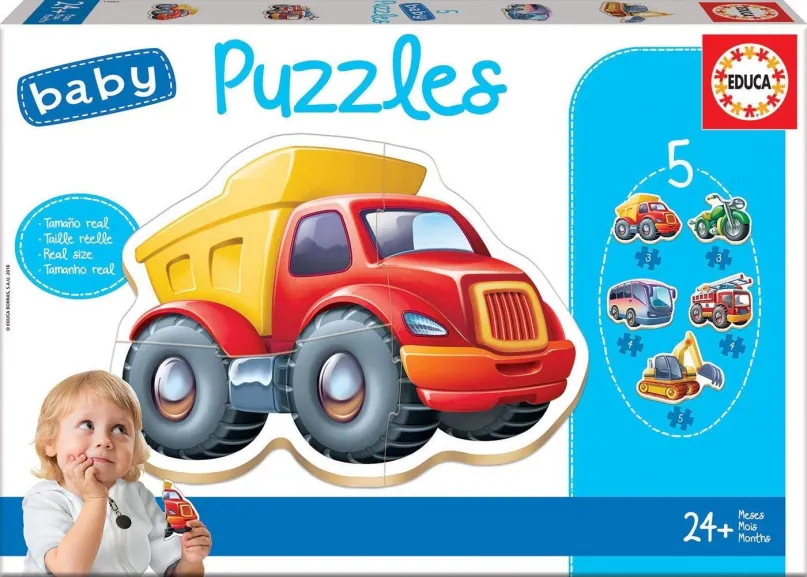 Puzzle Educa Baby puzzle Vozidlá 5v1 (3-5 dielikov)