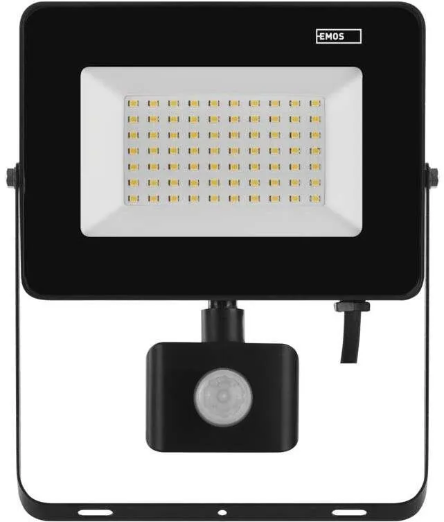 LED reflektor EMOS LED reflektor SIMPO s pohybovým čidlom, 50 W, čierny, neutrálna biela