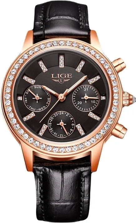 Dámske hodinky Lige Woman 9812 / V čiernej