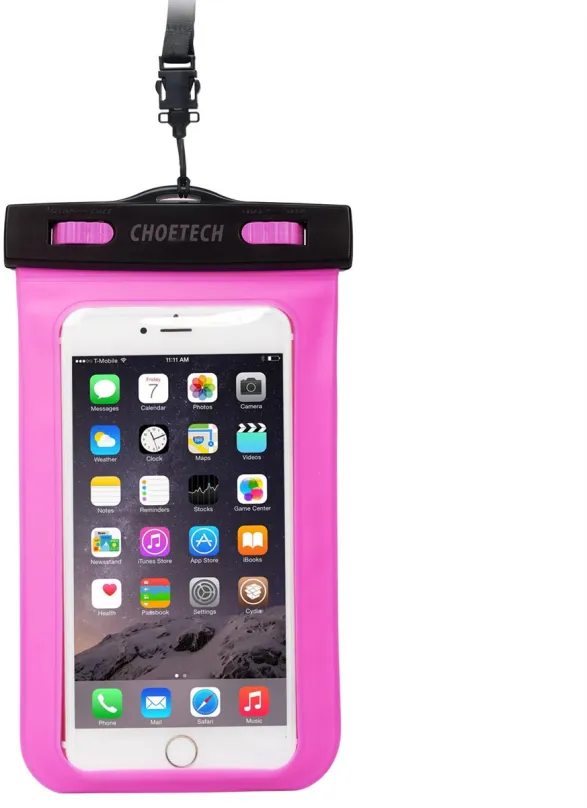 Puzdro na mobil ChoeTech Waterproof Bag for Smartphones Pink