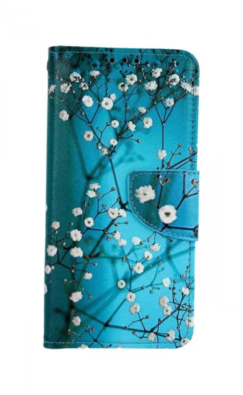Puzdro na mobil TopQ Puzdro Samsung A20e knižkové Modré s kvetmi 42945