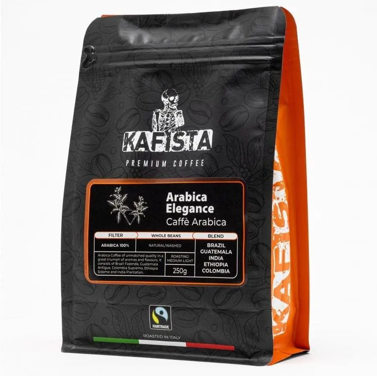 Káva Kafista Zrnková Káva "Arabica Elegance" - 100% Arabica zmes, Pražená v Taliansku 250 g