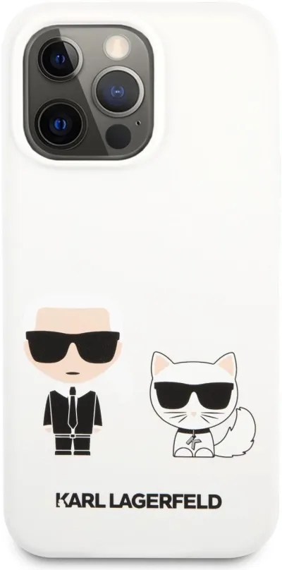 Kryt pre mobil Karl Lagerfeld and Choupette Liquid Silicone pre Apple iPhone 13 Pro White