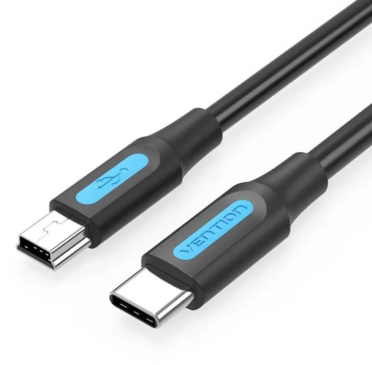 Dátový kábel Vention USB-C 2.0 to Mini USB 2A Cable 2m Black