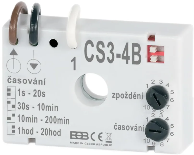 Časový spínač Elektrobock CS3-4B, s montážou pod ovládací prvok /vypínač/, napájanie 230V,