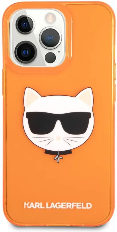 Kryt na mobil Karl Lagerfeld TPU Choupette Head Kryt pre Apple iPhone 13 Pre Fluo Orange