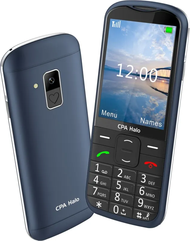 Mobilný telefón CPA Halo 28 Senior modrý s nabíjacím stojanom