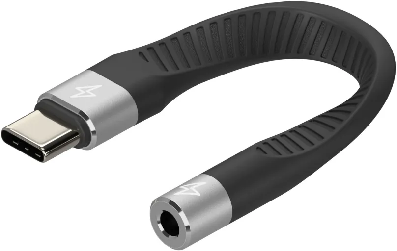 Redukcia AlzaPower FlexCore USB-C (M) na 3,5 mm Jack (F) čierna