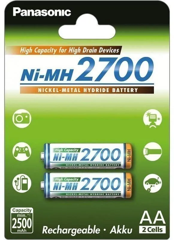 Nabíjacie batérie Panasonic NiMH AA 2700mAh 2ks