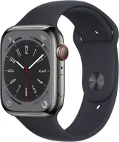 Chytré hodinky Apple Watch Series 8 45mm Cellular Grafitový nerez s temne atramentovým športovým remienkom
