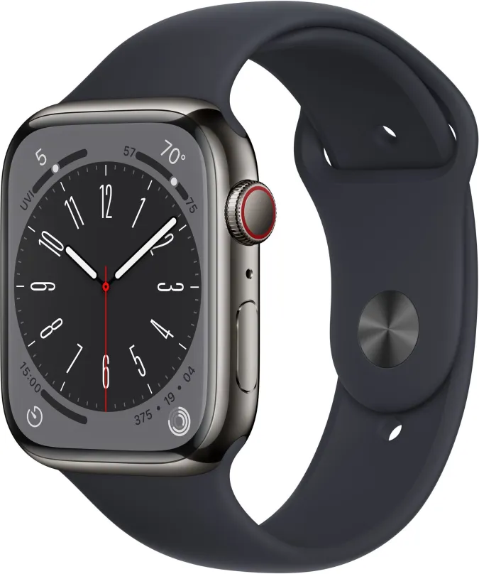 Chytré hodinky Apple Watch Series 8 45mm Cellular nerez so športovým remienkom