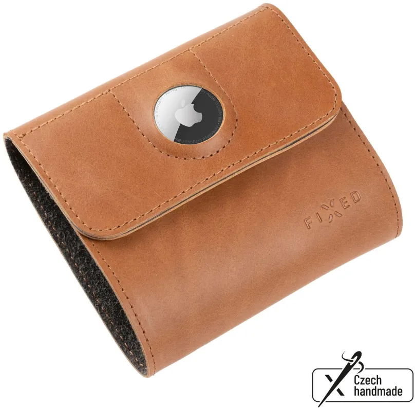 Peňaženka FIXED Classic Wallet for AirTag z pravej hovädzej kože hnedá