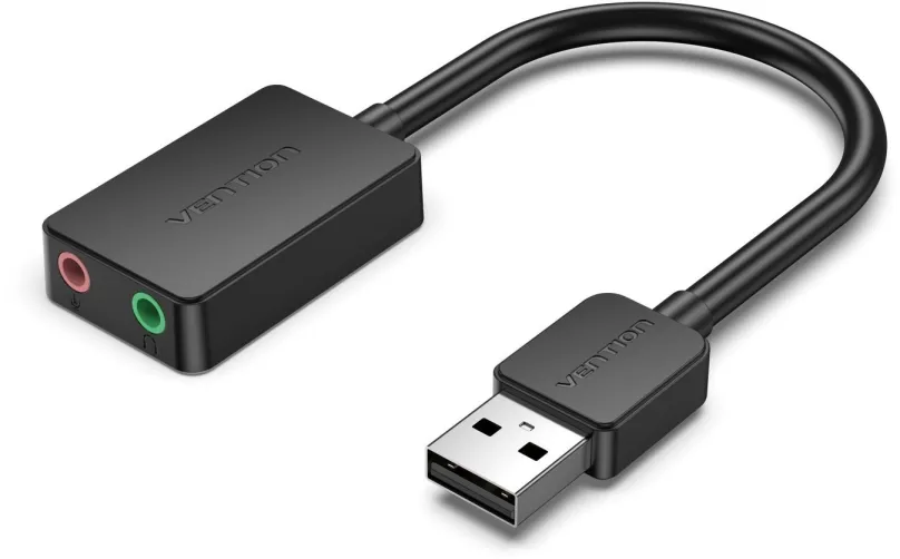 Redukcia Vention 2-port USB External Sound Card 0.15 Black