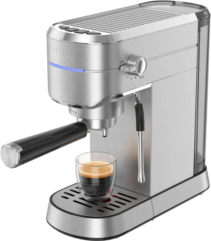 Pákový kávovar Siguro EM-K420SS Barista, tlak 20 bar, 1450W, vyberateľná nádrž na vodu obj