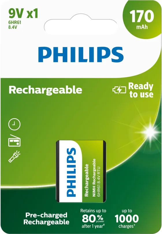 Nabíjacie batérie Philips 9VB1A17 1 ks v balení