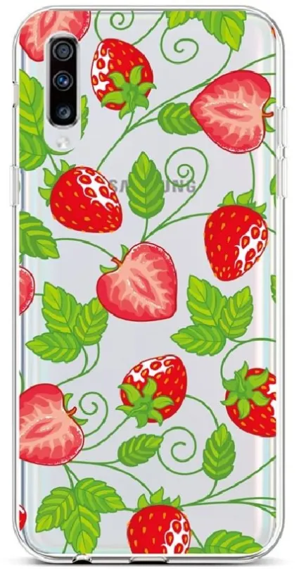 Kryt na mobil TopQ Samsung A70 silikón Strawberries 42564