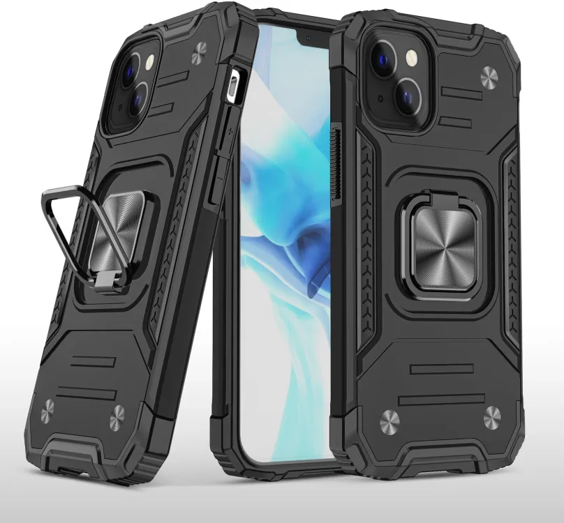 Kryt na mobil Lenuo Union Armor obal pre iPhone 14, čierna