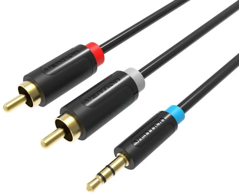Audio kábel Vention 3.5mm Jack Male to 2-Male RCA Cinch Adapter Cable 10m Black