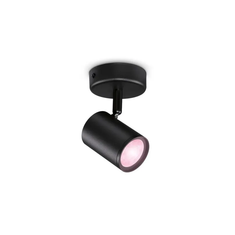 WiZ Colors 8719514551930 LED stropné bodové svietidlo Imageo 1x5W | GU10 | 350lm | 2200-6500K | RGB - stmievateľné, čierna