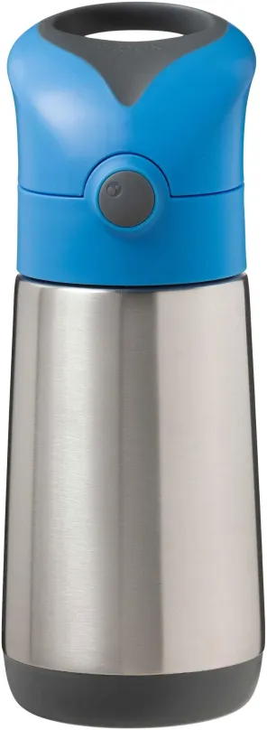 Detská termoska B.box Termoska na pitie so slamkou 350 ml modrá/sivá