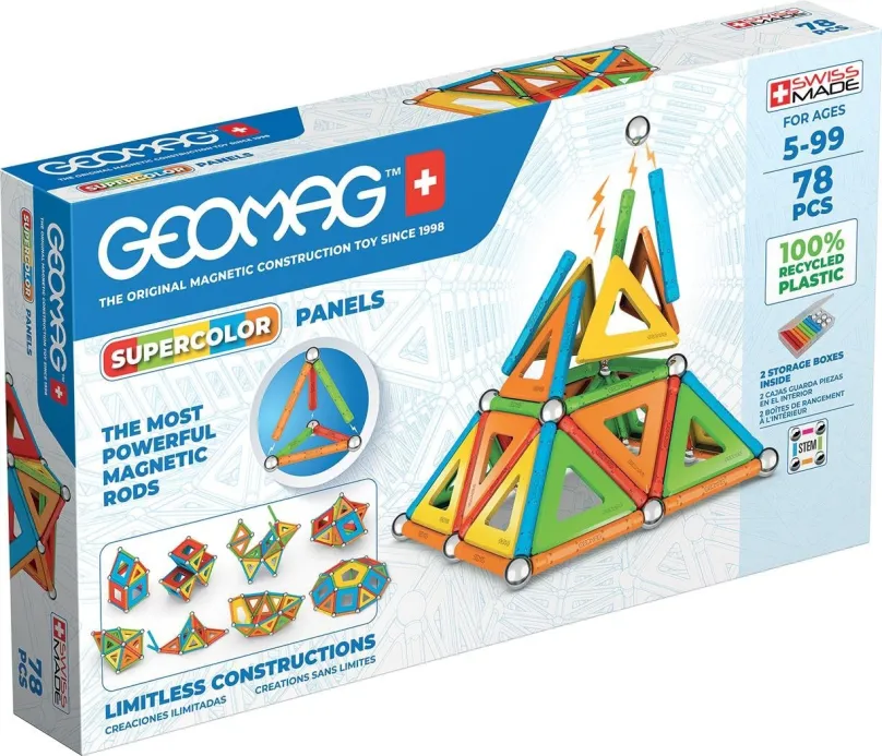 Stavebnica Geomag - Supercolor recycled 78 pcs